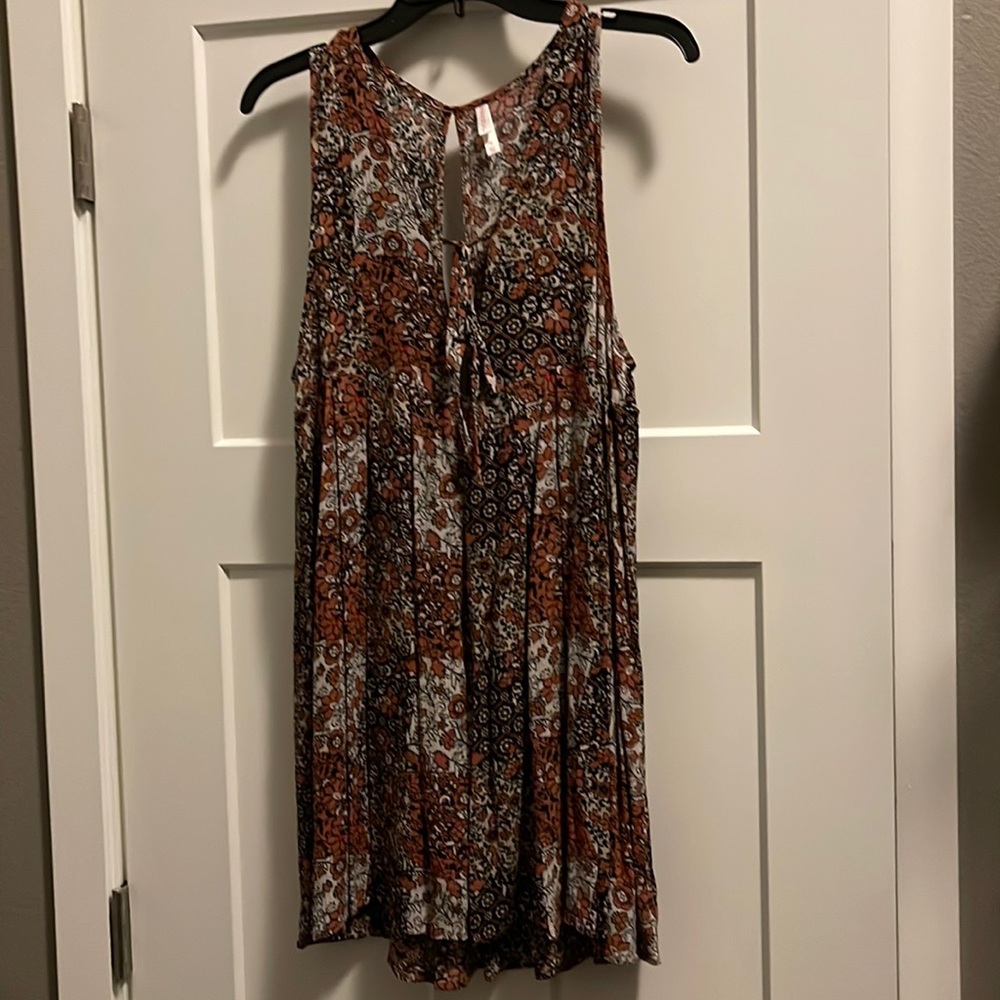 Floral white and orange dress